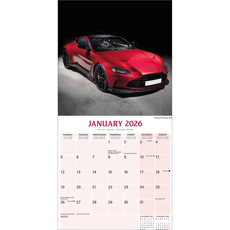 Aston Martin 2026 Wall Calendar - Online Only