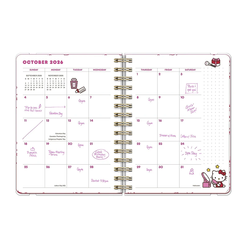 Hello Kitty Playful Pink Deluxe 2025-2026 Planner Calendar