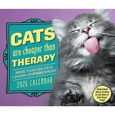 Cats Are Cheaper Than Therapy 2026 Box Calendar - Online Only