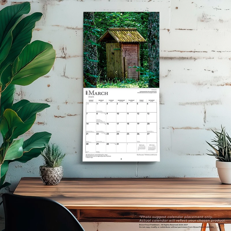 Outhouses / Toilettes extérieures 2027 Wall Calendar