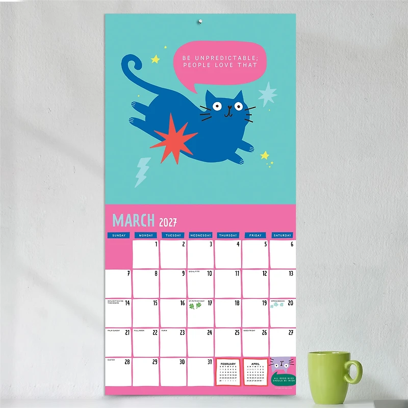 Cat vs Adulting 2027 Wall Calendar - Online Only