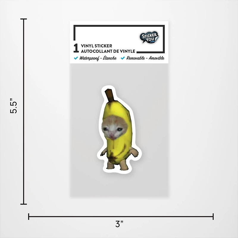 Banana Cat Vinyl Sticker