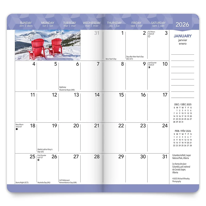 Canada Bilingual 2026 2 Yr Pocket Planner Calendar - Online Only