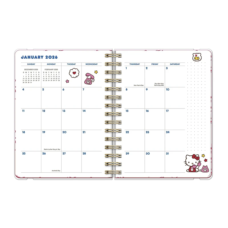 Hello Kitty Playful Pink Deluxe 2025-2026 Planner Calendar