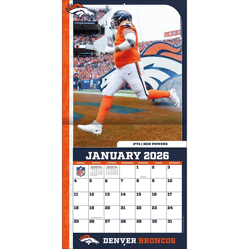 NFL Denver Broncos 2026 Wall Calendar - Online Only