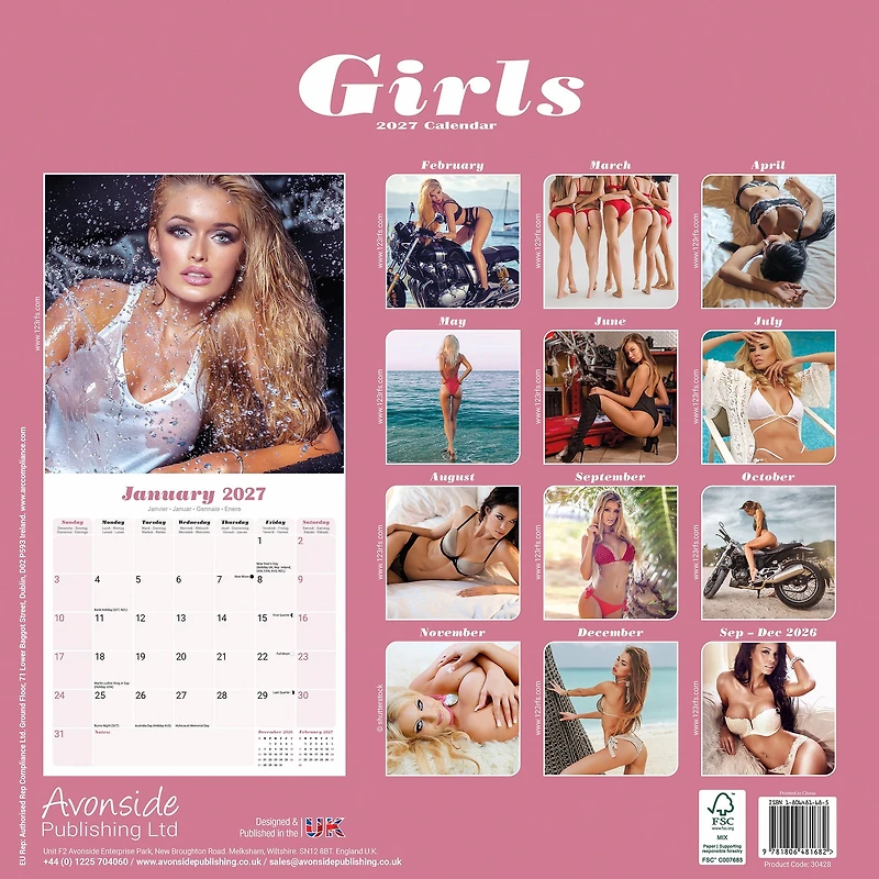 Girls 2027 Wall Calendar