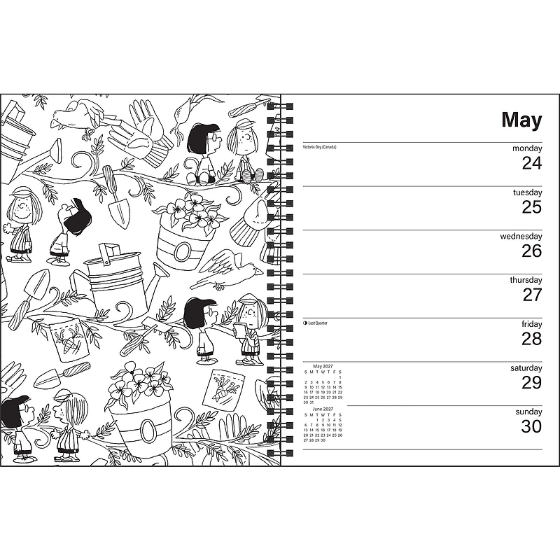 PEANUTS® Monthly/Weekly 2027 Coloring Engagement Calendar