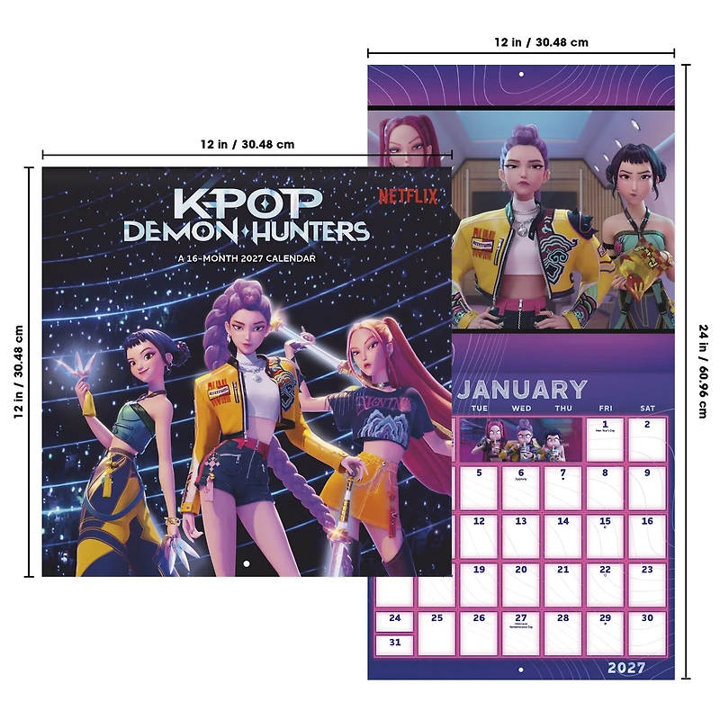 K-Pop Demon Hunters 2027 Wall Calendar