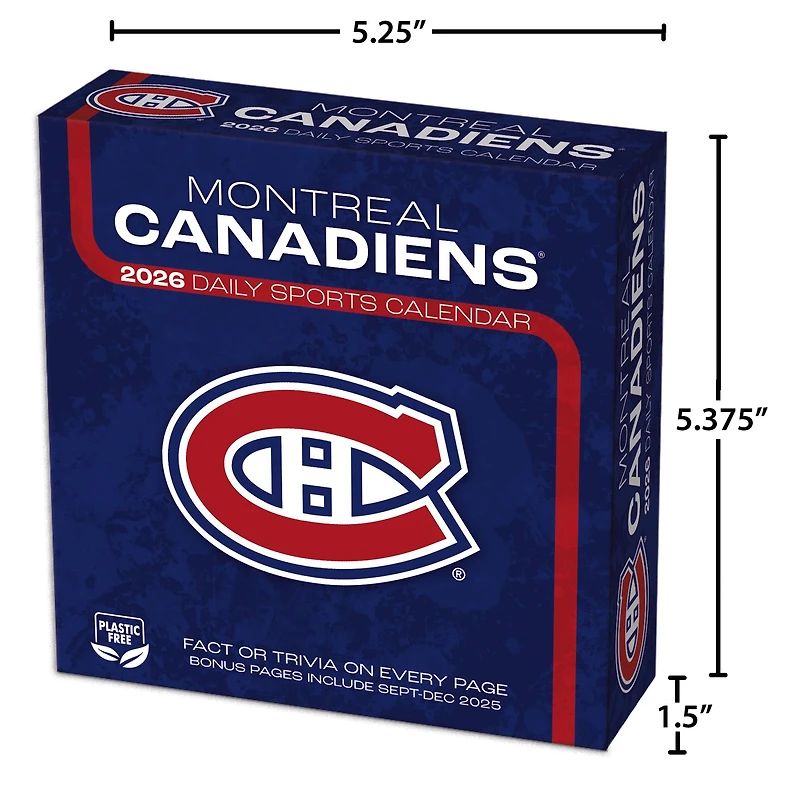NHL Montreal Canadiens 2026 Box Calendar