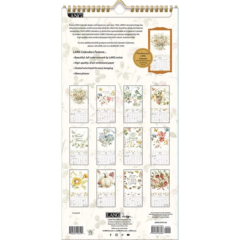 Watercolor Seasons 2026 Slim Calendar - Online Only