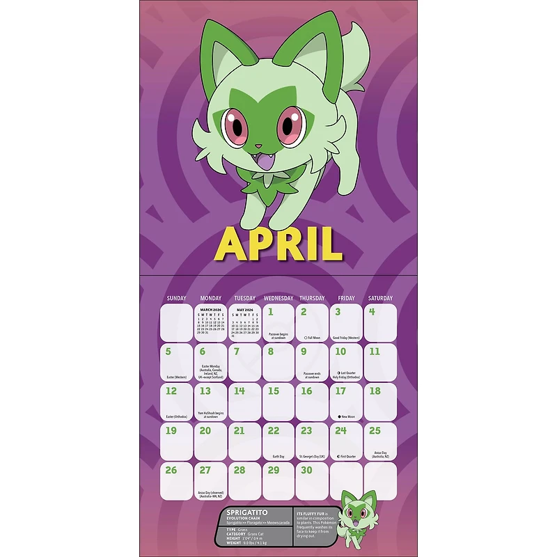 Pokemon 2026 Mini Calendar