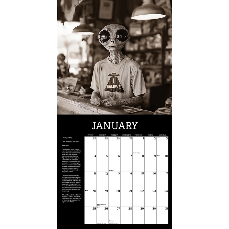 Alien Diaries 2026 Wall Calendar - Online Only