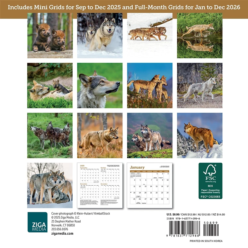 Wolves 2026 Mini Calendar