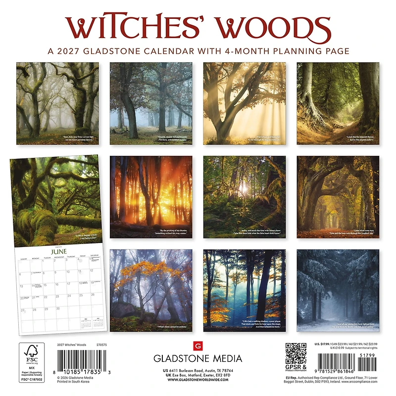 Witches’ Woods 2027 Wall Calendar