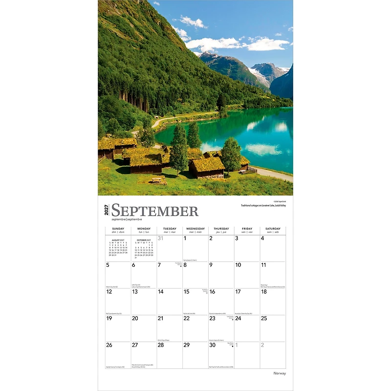Norway 2027 Wall Calendar