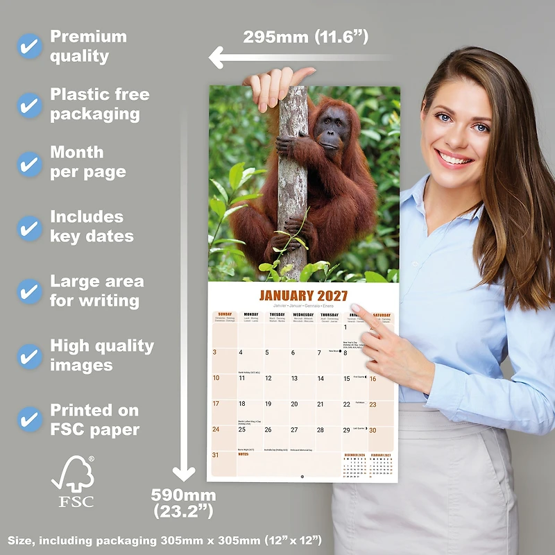 Apes 2027 Wall Calendar - Online Only