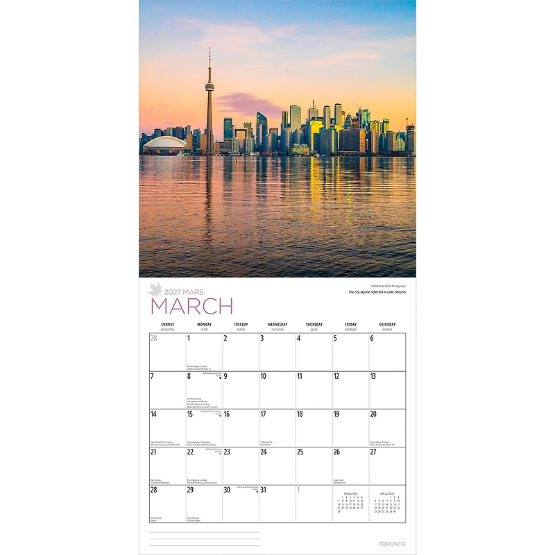 Toronto 2027 Wall Calendar