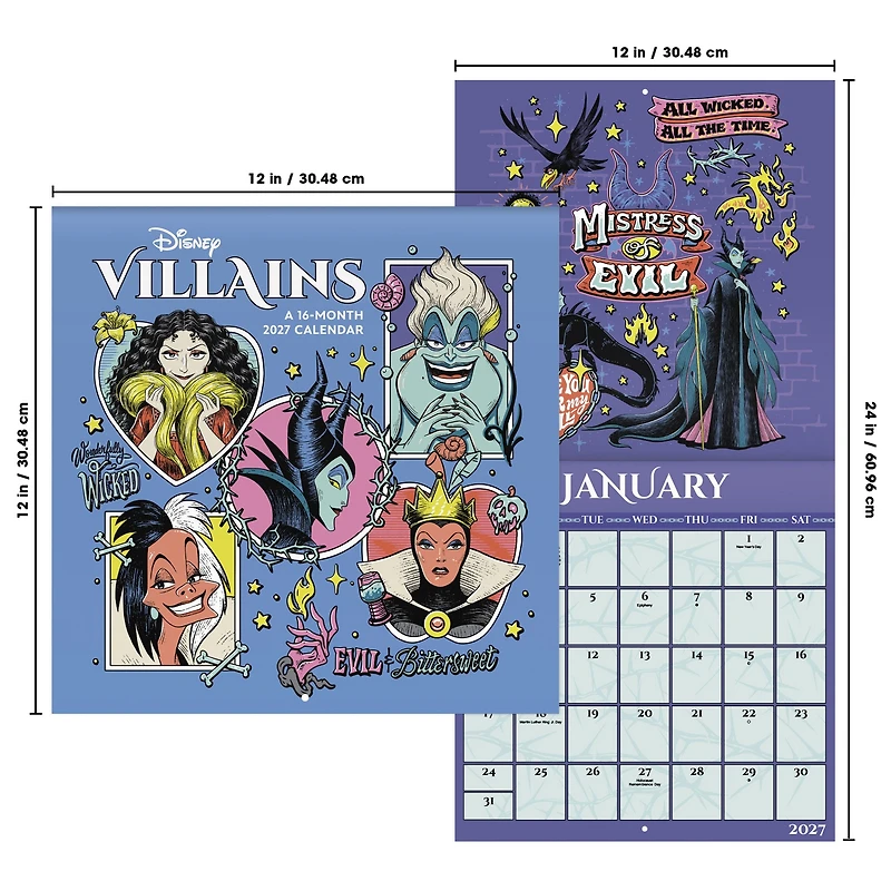 Disney Villains 2027 Wall Calendar