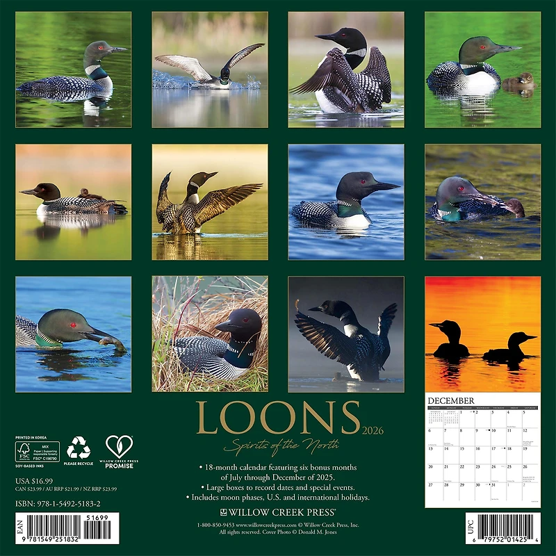 Loons 2026 Wall Calendar - Online Only