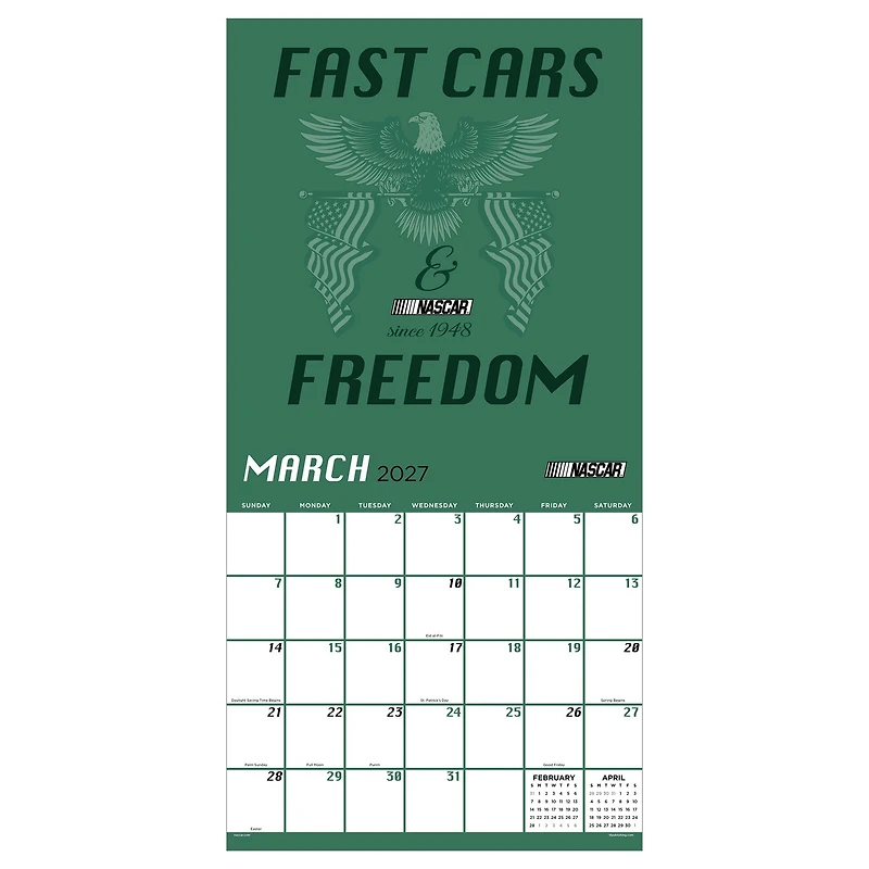 NASCAR Born to Go Fast 2027 Wall Calendar