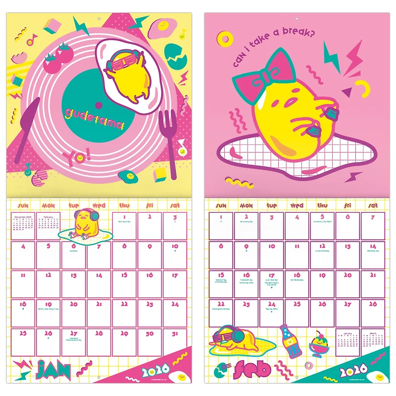Gudetama 2026 Wall Calendar - Online Only