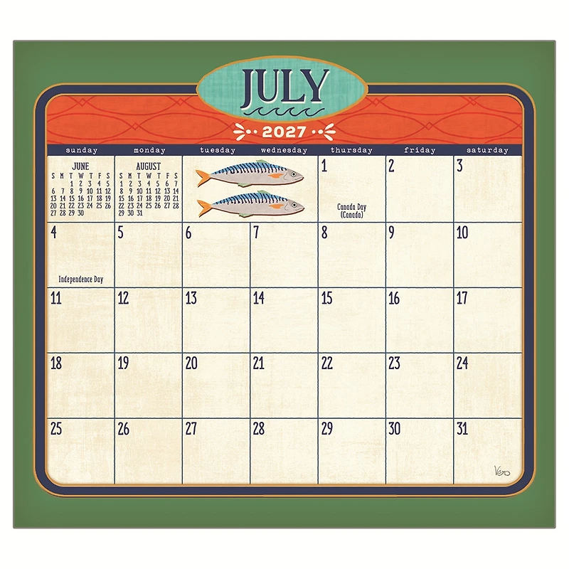 Sardines 2027 Mini Magnetic Calendar