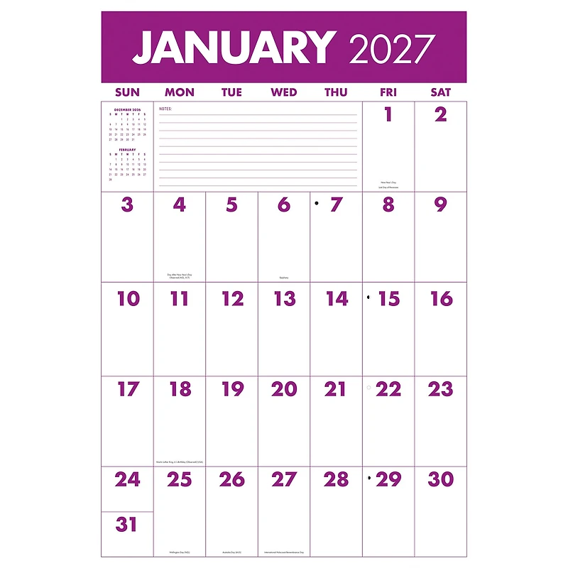 Monster Grid 2027 Wall Calendar