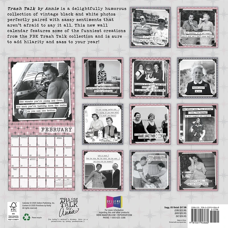 Trash Talk by Annie 2026 Wall Calendar - Online Only
