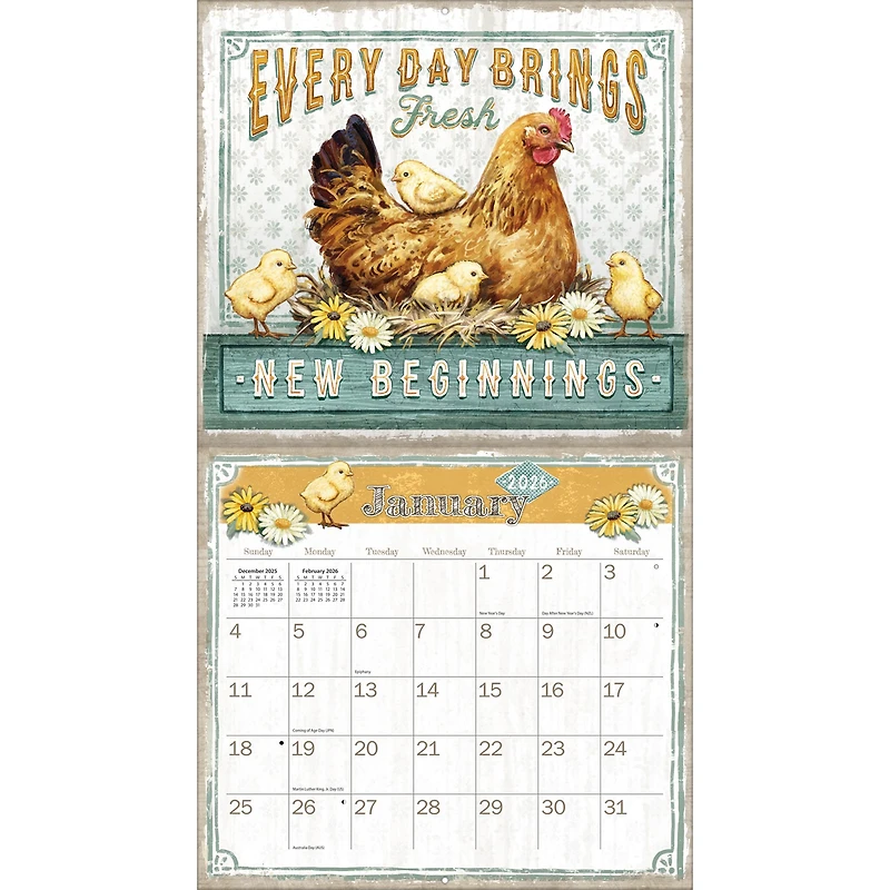 Farmhouse 2026 Deluxe Wall Calendar - Online Only