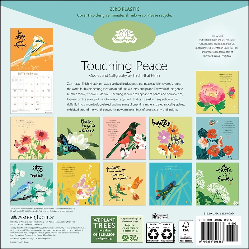 Thich Nhat Hanh 2027 Wall Calendar
