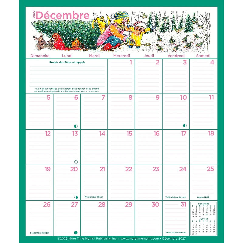 Memo Frigo 2027 Wall Calendar (French)