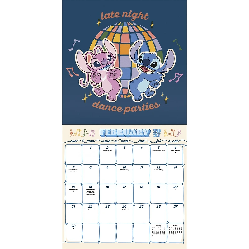 Stitch 2027 Wall Calendar