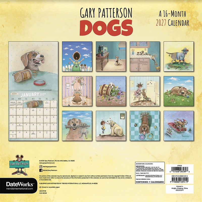 Gary Patterson - Dogs 2027 Wall Calendar - Online Only