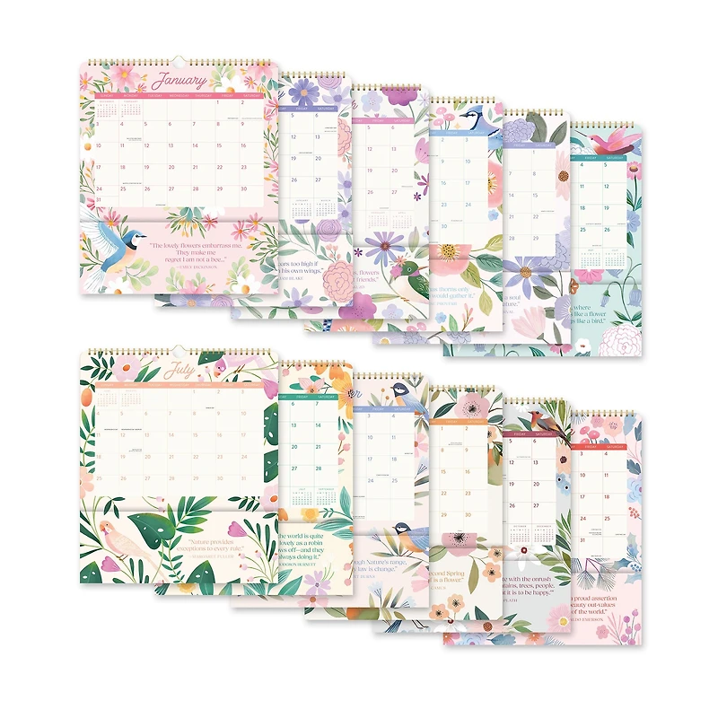 Birds and Blooms Pocket Plus 2027 Wall Calendar