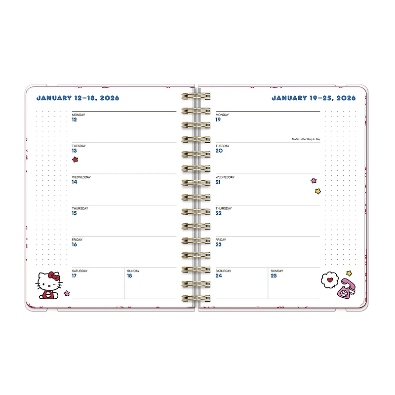 Hello Kitty Playful Pink Deluxe 2025-2026 Planner Calendar