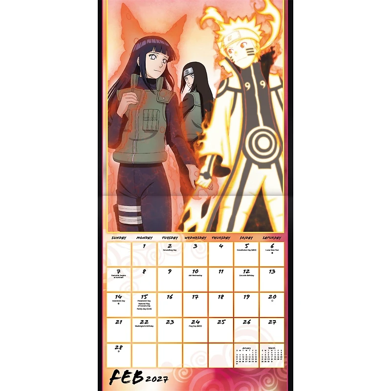 Naruto Shippuden 2027 Wall Calendar