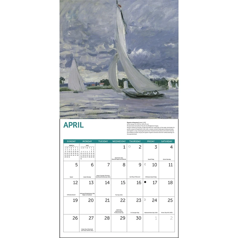 Monet At Sea 2026 Wall Calendar