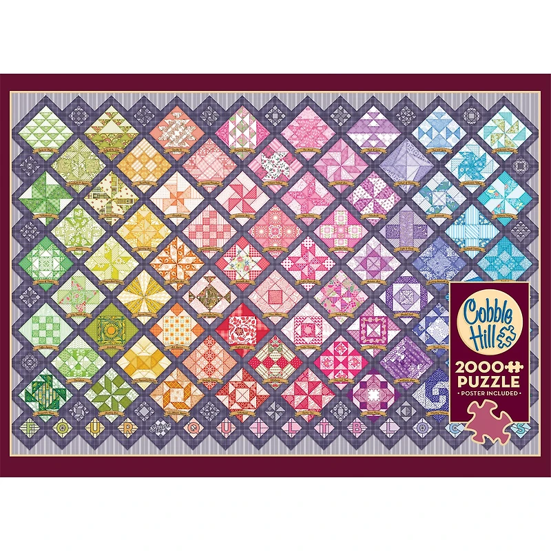 Four Square Quilt Blocks 2000 Piece Puzzle Cobble Hill