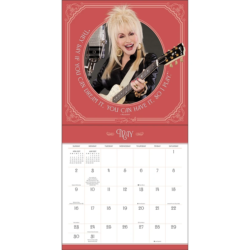 Dolly Parton 2027 Wall Calendar