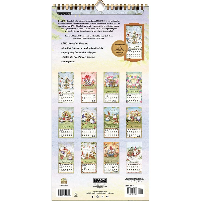 Gnome Sweet Gnome 2027 Slim Calendar