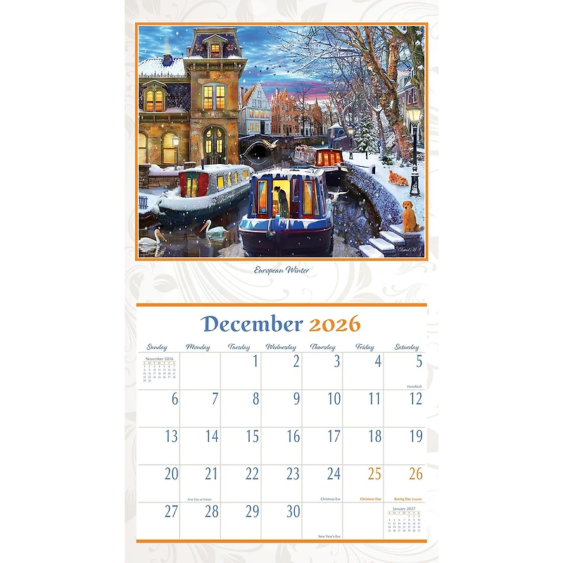 European Vacation 2026 Wall Calendar - Online Only