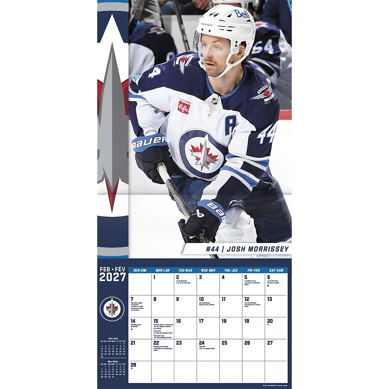 NHL Winnipeg Jets 2027 Wall Calendar