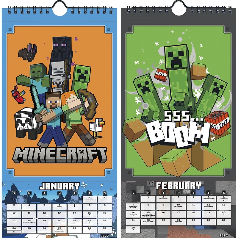 Minecraft Mini Poster 2027 Slim Calendar