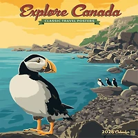 Explore Canada Travel Posters 2026 Wall Calendar
