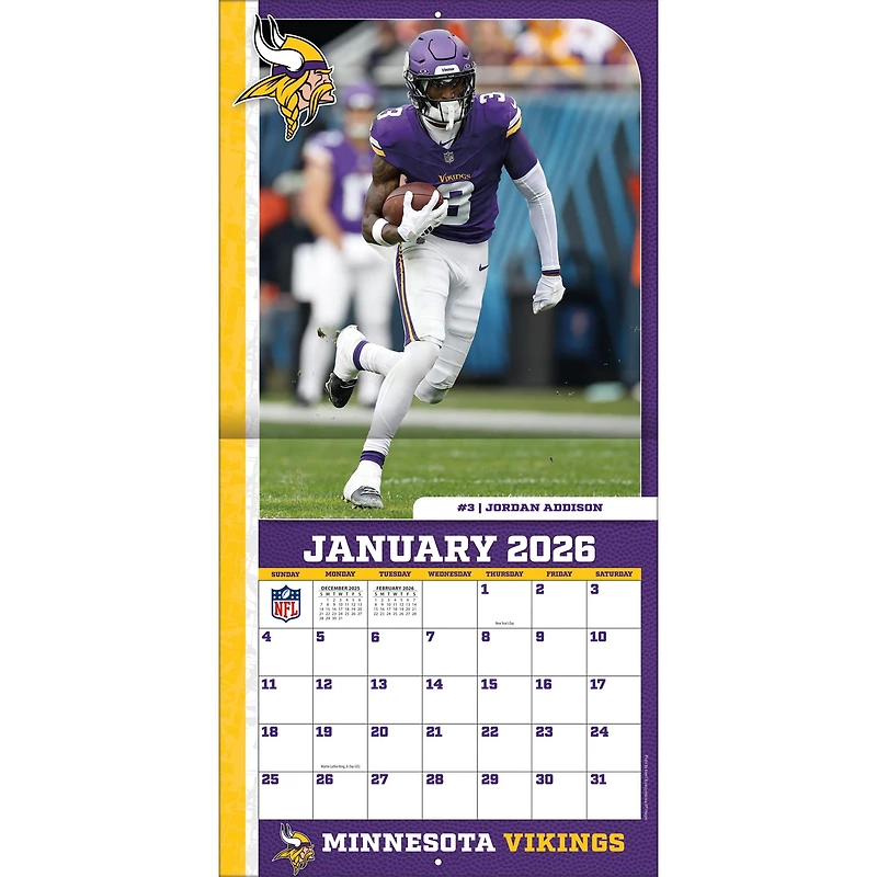 NFL Minnesota Vikings 2026 Wall Calendar