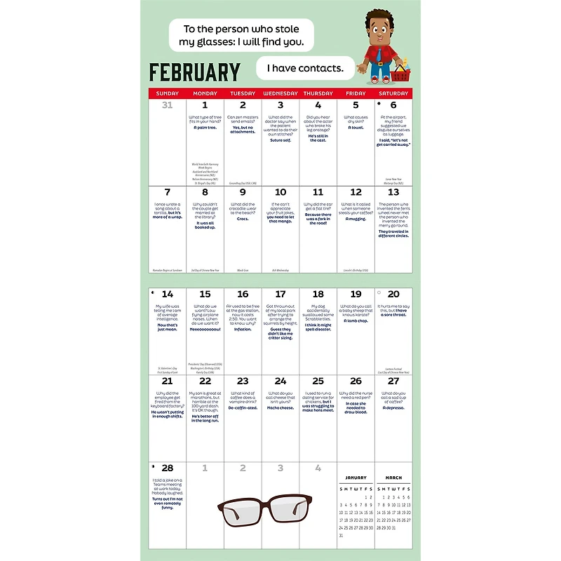 King of the Dad Jokes 2027 Wall Calendar