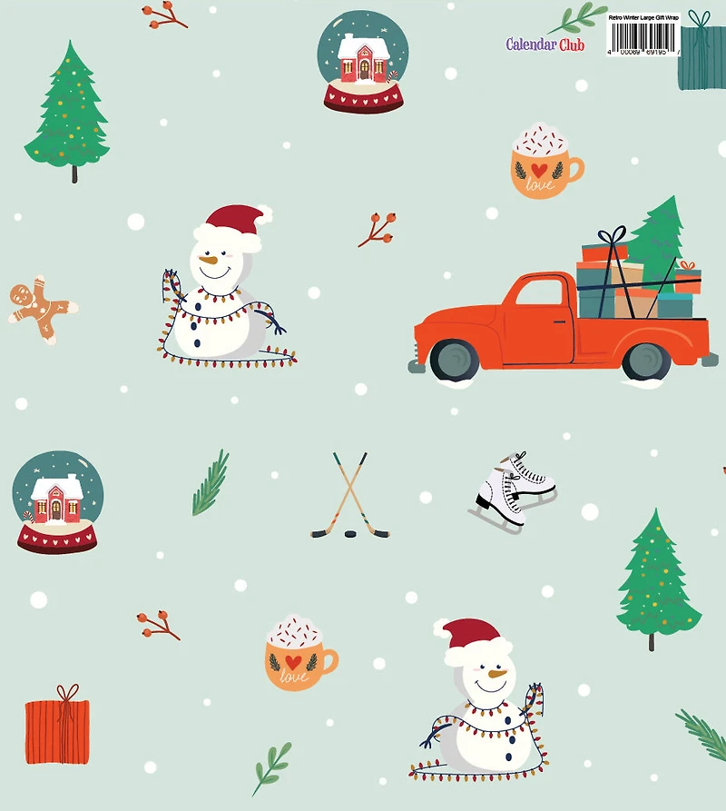 Retro Winter Large Gift Wrap