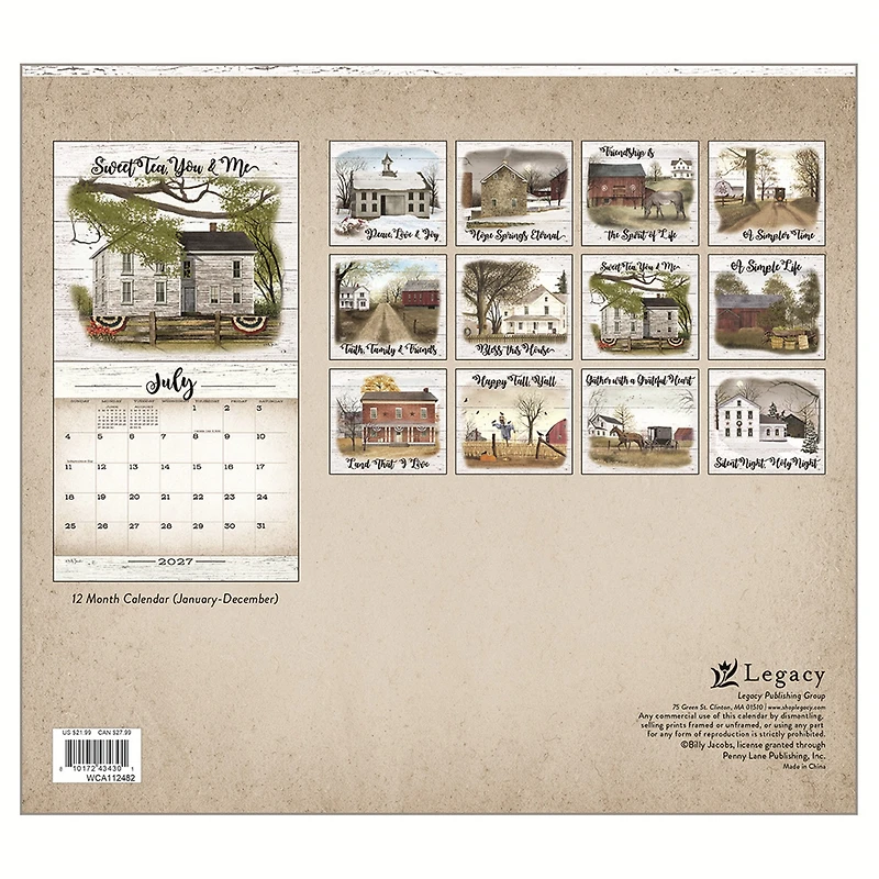 Farmhouse 2027 Wall Calendar