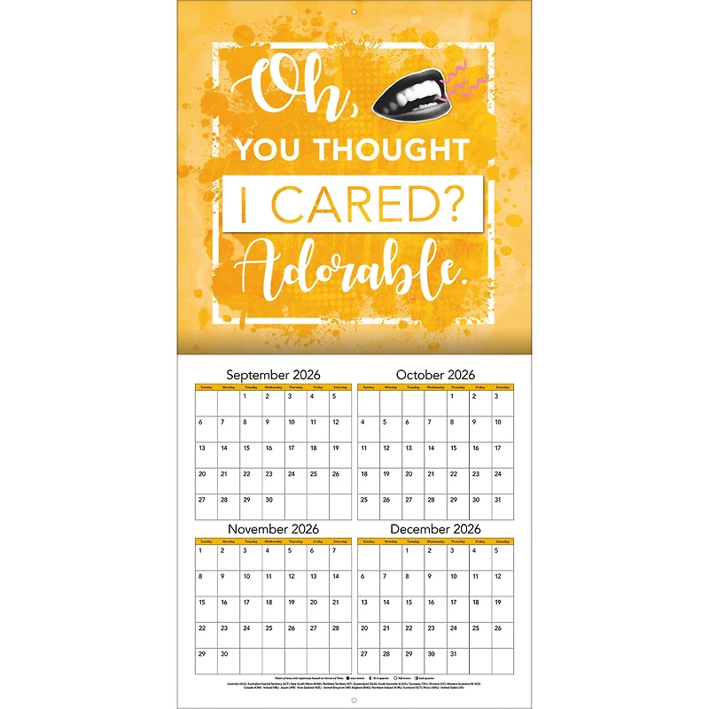 Sarcasm My Love Language 2027 Wall Calendar - Online Only