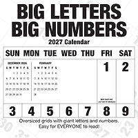 Big Letters Big Numbers 2027 Wall Calendar